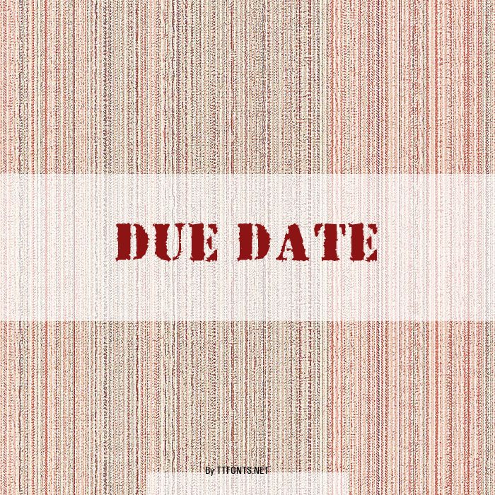 Due Date example